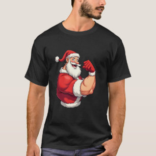 Camiseta divertida de Navidad Santa musculoso flex