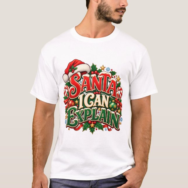 Camiseta divertida de Navidad - Santa Puedo Explic (Anverso)