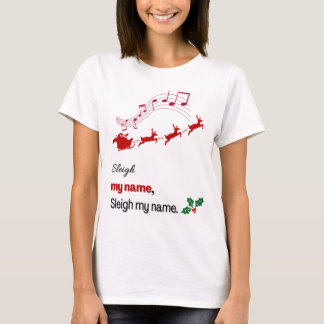 Camiseta Divertida de Navidad Sleigh Mi Nombre San
