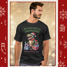Camiseta divertida de Navidades de dinosaurios par