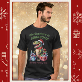 Camiseta divertida de Navidades de dinosaurios par