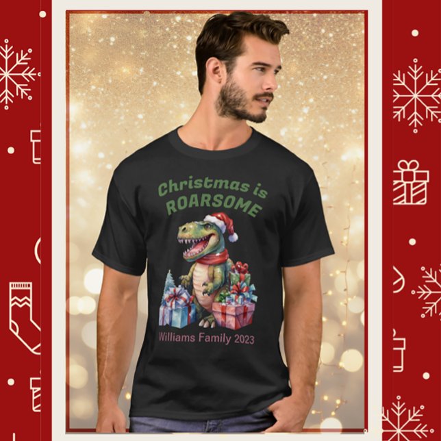 Camiseta divertida de Navidades de dinosaurios par (Subido por el creador)