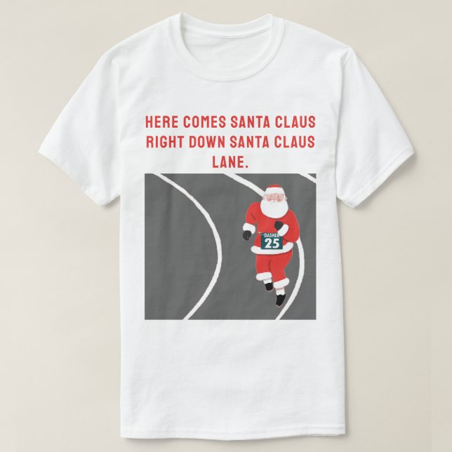 Camiseta divertida de Navidades de pista en marcha (Diseño del anverso)