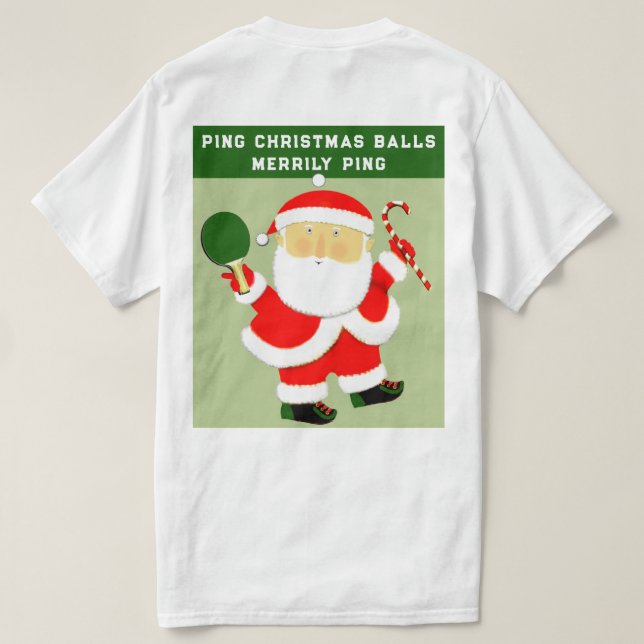 Camiseta divertida de Navidades de tenis de mesa (Reverso del diseño)