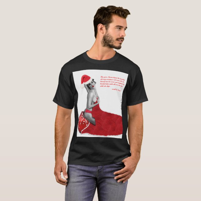 Camiseta divertida de Navidades Sexy Pinup Santa M (Anverso completo)
