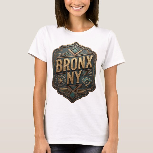 Camiseta divertida de oro BRONX NY Statement (Anverso)