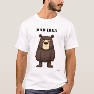 Camiseta divertida de oso gruñón con mala idea