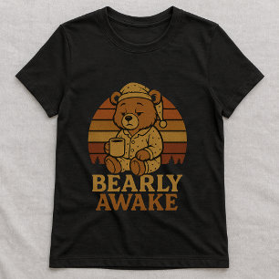Camiseta divertida de oso para café por la mañana;