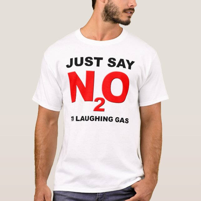 Camiseta Divertida de Óxido Nitroso Gas de la Risa (Anverso)