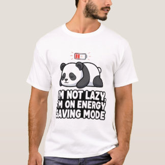 Camiseta divertida de panda en "Modo de ahorro de 