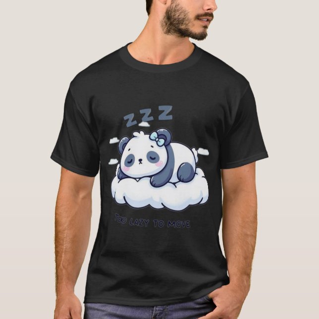 Camiseta Divertida de Panda Perezoso (Anverso)