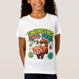 Camiseta divertida de panda rojo para niños Kids