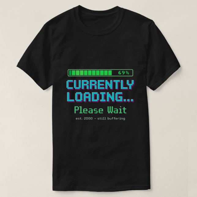 Camiseta Divertida de Pantalla de Carga Retro Y2K  (Diseño del anverso)