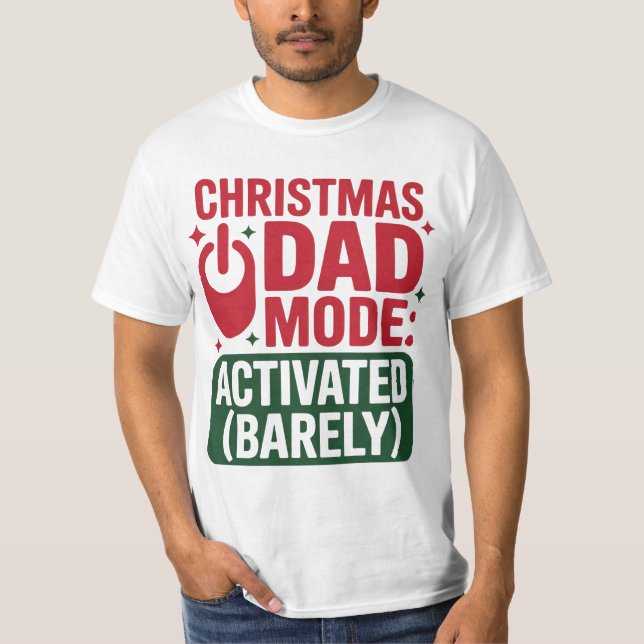 Camiseta Divertida de Papá en Modo Navidad (Anverso)