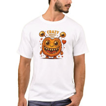 Camiseta divertida de pareja de monstruo naranja