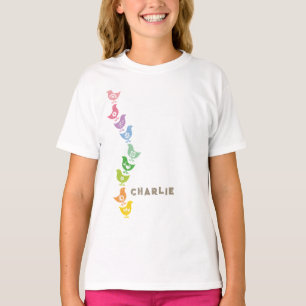 Camiseta divertida de Pascua con pollitos arcoíris