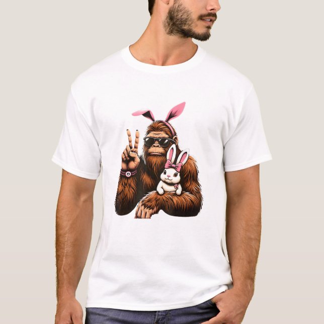 Camiseta divertida de Pascua de conejo Bigfoot Sas (Anverso)