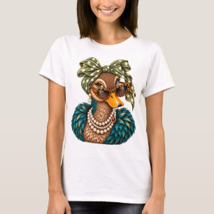 Camiseta divertida de pato, glamurosa camiseta grá
