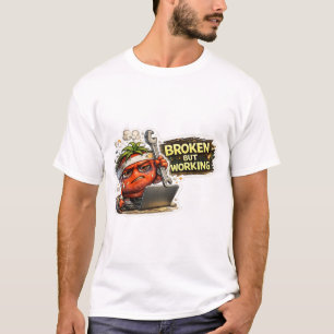Camiseta divertida de PC retro roto pero funcionan