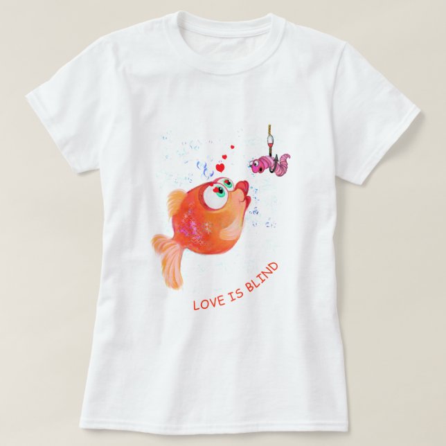 Camiseta divertida de peces y gusanos - texto Pers (Diseño del anverso)