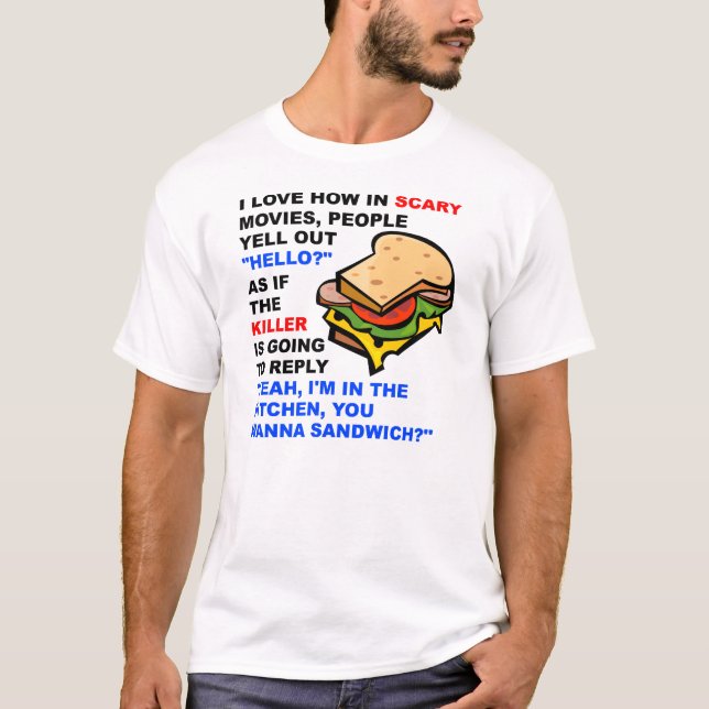 Camiseta divertida de película de miedo Hola (Anverso)