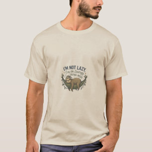 Camiseta divertida de perezoso en modo de ahorro d