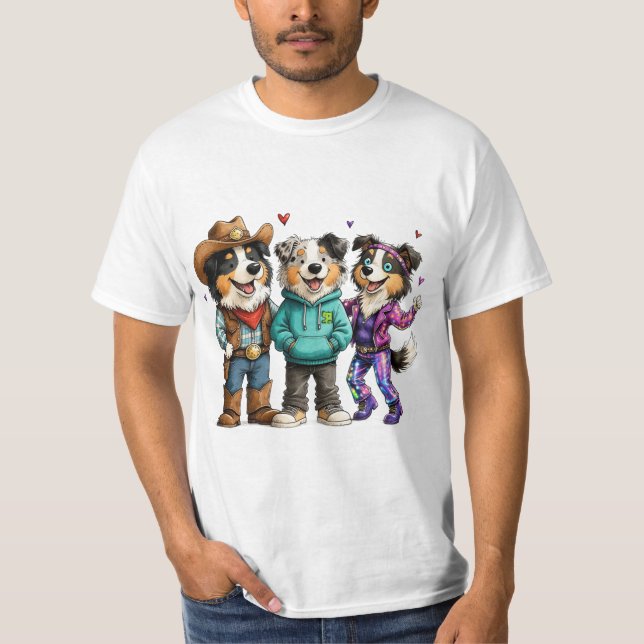Camiseta divertida de perro australiano Trio Tee l (Anverso)
