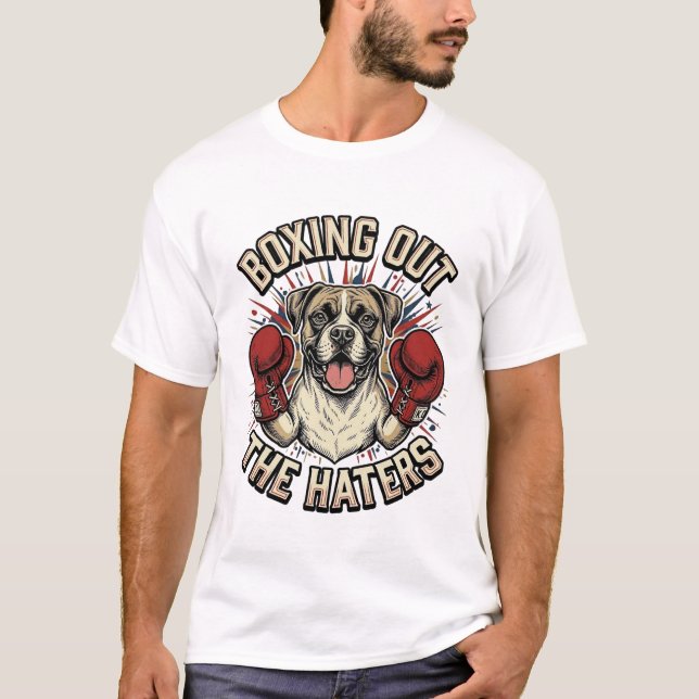 Camiseta divertida de perro boxeador boxeando a lo (Anverso)