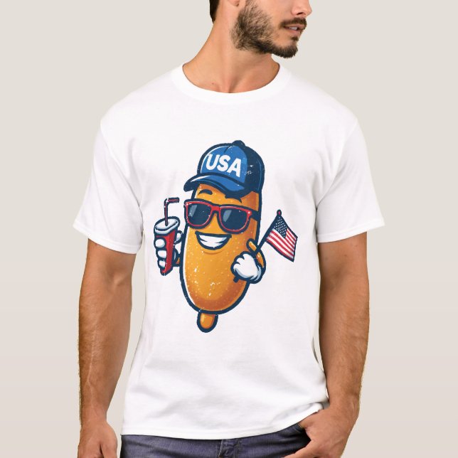 Camiseta divertida de perro caliente de maíz para  (Anverso)