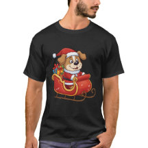 Camiseta divertida de perro de Navidad | Trineo de