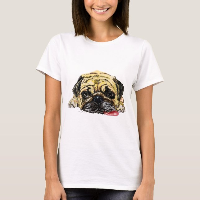 Camiseta divertida de perro de pug (Anverso)