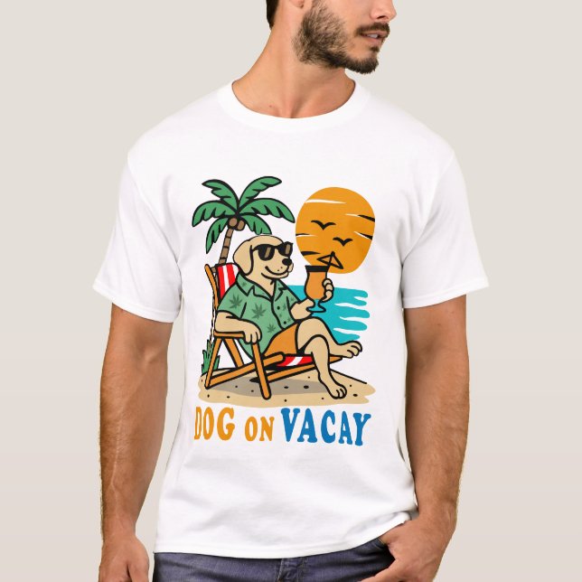 Camiseta Divertida de Perro de Vacaciones | Verano (Anverso)