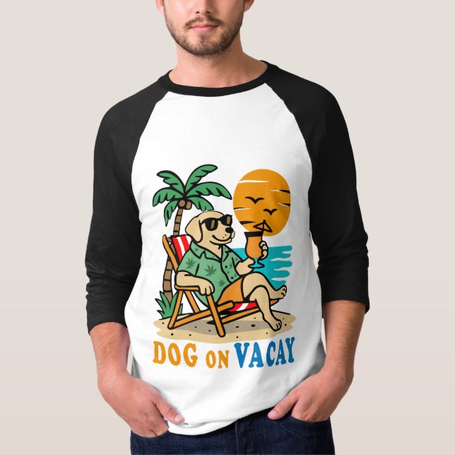 Camiseta Divertida de Perro de Vacaciones | Verano (Anverso)
