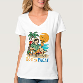 Camiseta Divertida de Perro de Vacaciones | Verano