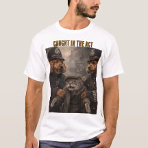 Camiseta Divertida de Perro Policía Atrapado en el