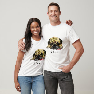 Camiseta divertida de perro Pug Rizz