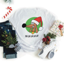 Camiseta divertida de perro salchicha en Navidad