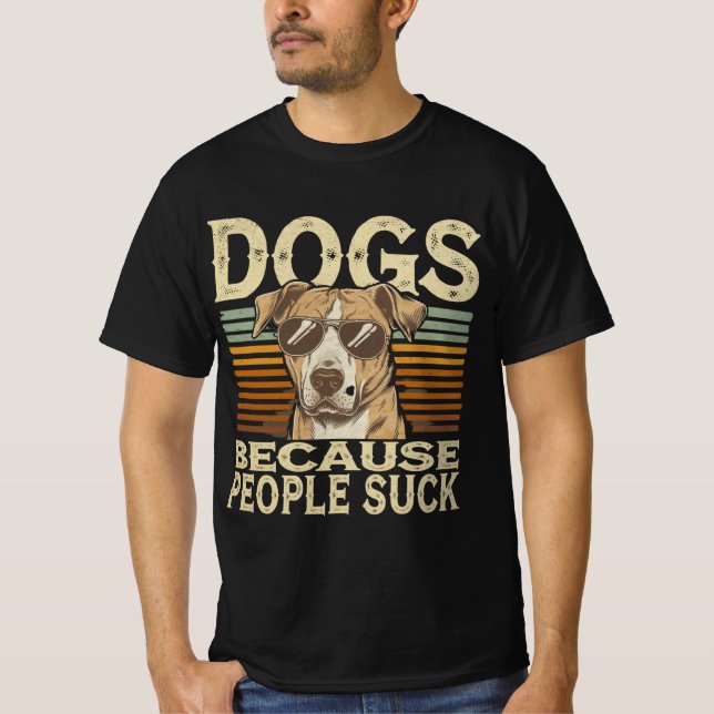 Camiseta divertida de perros amantes - "Perros por (Anverso)