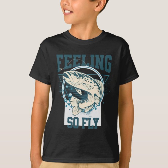 Camiseta Divertida de Pesca con Mosca para Pescado (Anverso)