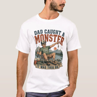 Camiseta divertida de pesca de monstruos para papá
