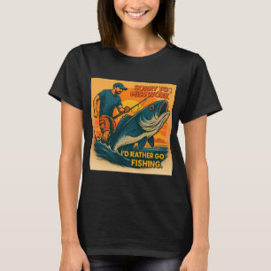 Camiseta Divertida de Pesca Retro - Lo siento, me