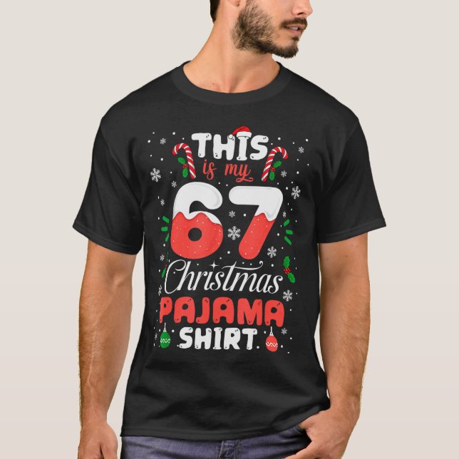 Camiseta divertida de pijama de Navidad 67 Seis Si (Anverso)