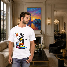 Camiseta divertida de pingüino de dibujos animados