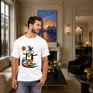 Camiseta divertida de pingüino de dibujos animados