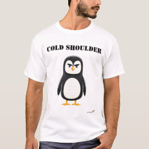 Camiseta divertida de pingüino gruñón con hombro f