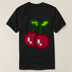 Camiseta divertida de píxeles de cereza para jugad