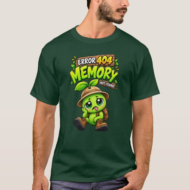 Camiseta divertida de PodPea con error 404 Memoria (Anverso)
