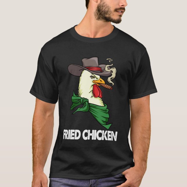 Camiseta divertida de pollo ahumado blanco Pollo f (Anverso)
