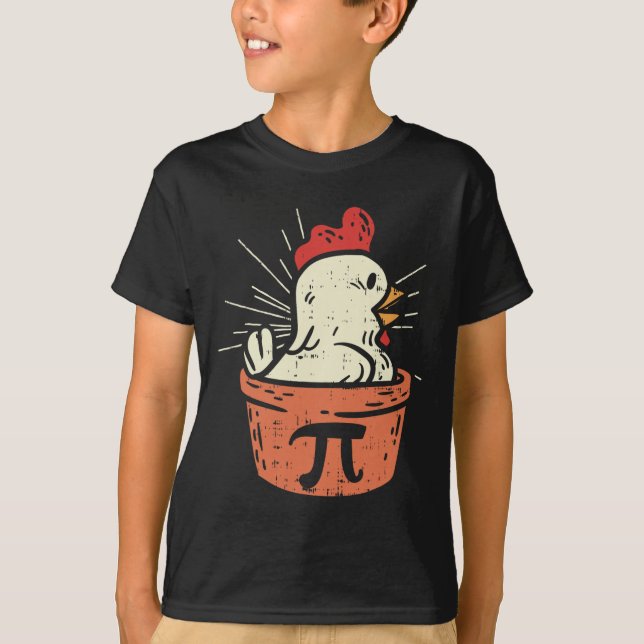 Camiseta Divertida de Pollo con Pi Día de Tarta Am (Anverso)