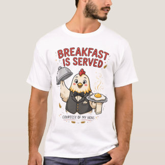 Camiseta Divertida de Pollo para Desayuno